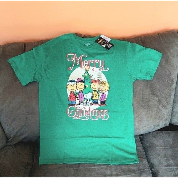 Peanuts Merry Christmas Shirt Graphic Tee Medium - Picture 1 of 2